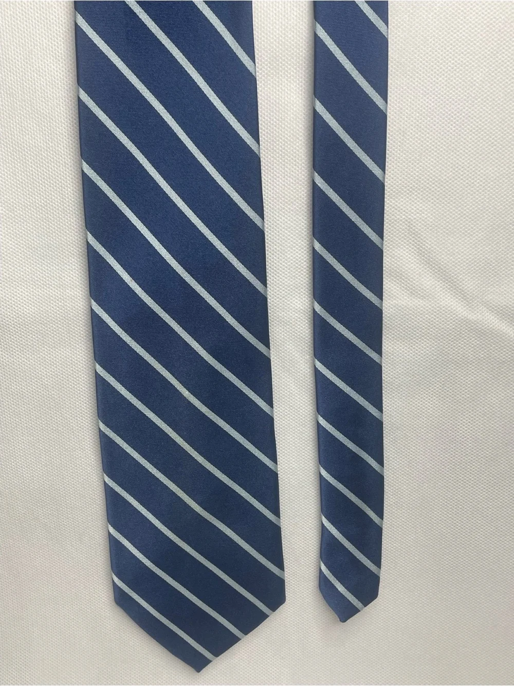 Brooks Brothers Makers Repp Silk Tie Navy Blue Preppy Striped Textured Necktie